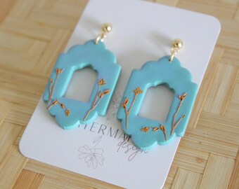 wheat floral earring, polymer clay earrings, flower bouquet, clay flower earring, jewelry, handmade flower bouquet earrings, brook