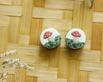 Stainless Steel Plugs, Polymer Clay Gauges, Single Flare Ear Stretching Gauge, Mushroom Gauges, Stainless Steel Tunnel 10mm (00g) - 25mm