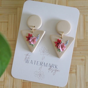 spring floral earring, polymer clay earrings, flower bouquet, clay flower earring, jewelry, handmade flower bouquet earrings, sedna