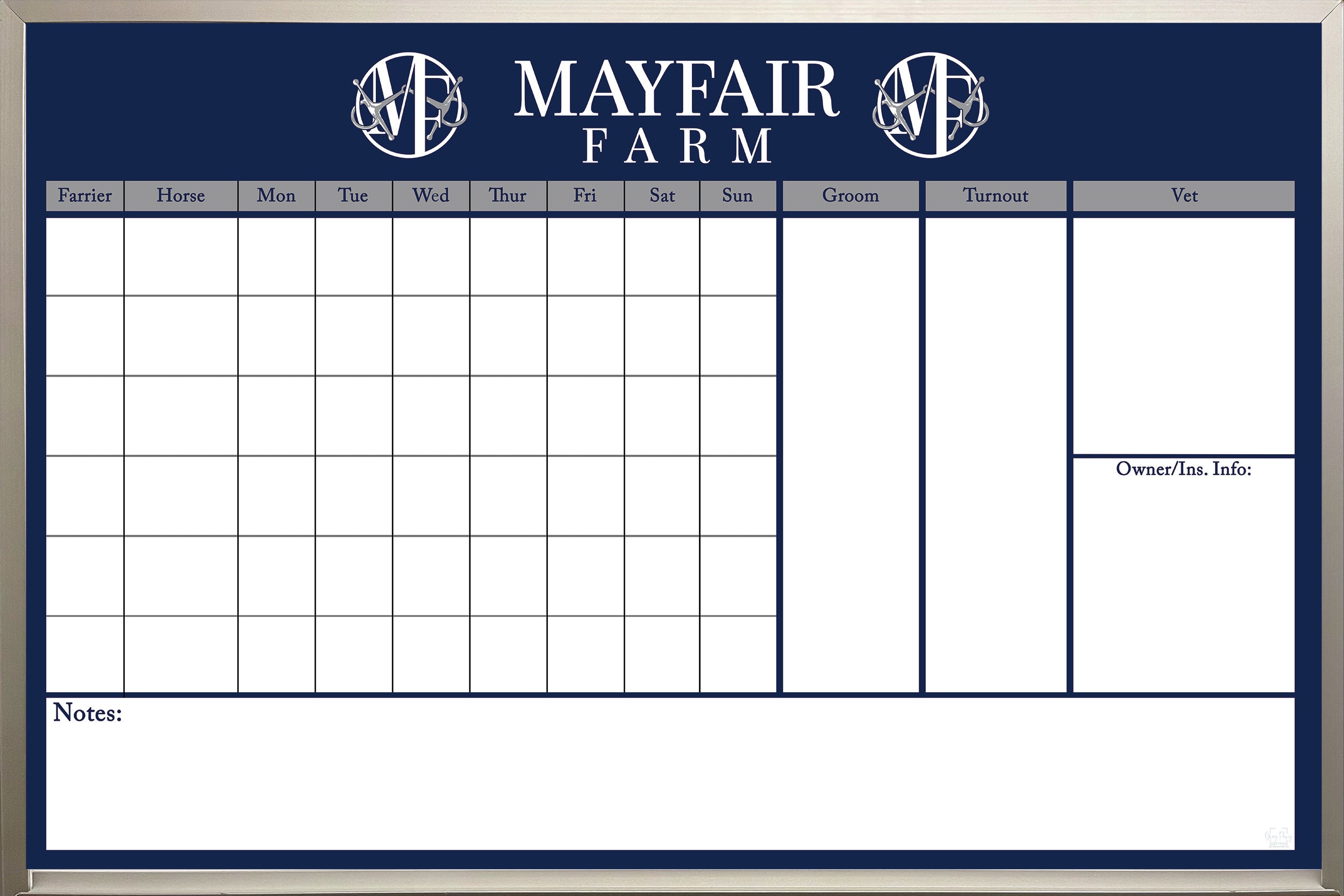 Custom Printed Dry Erase Boards for Equestrians Etsy
