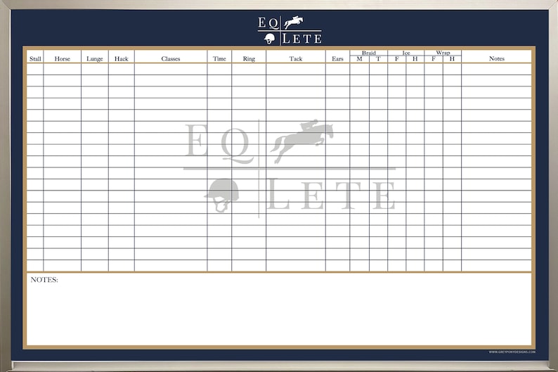 Magnetic Custom Printed Dry-erase Boards for Equestrians, Horse Farms ...