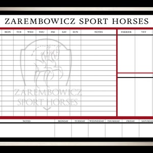 Magnetic Custom Printed Dry-erase Boards for Equestrians, Horse Farms ...