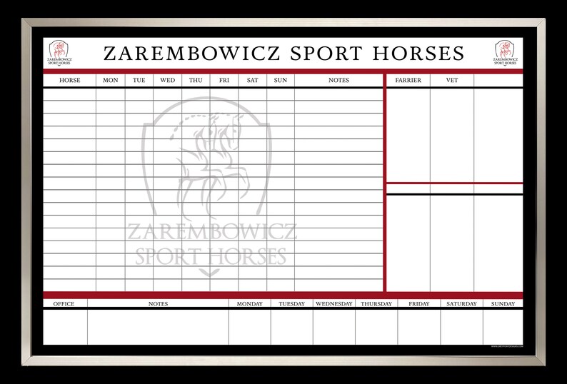 Magnetic Custom Printed Dry-erase Boards for Equestrians, Horse Farms ...