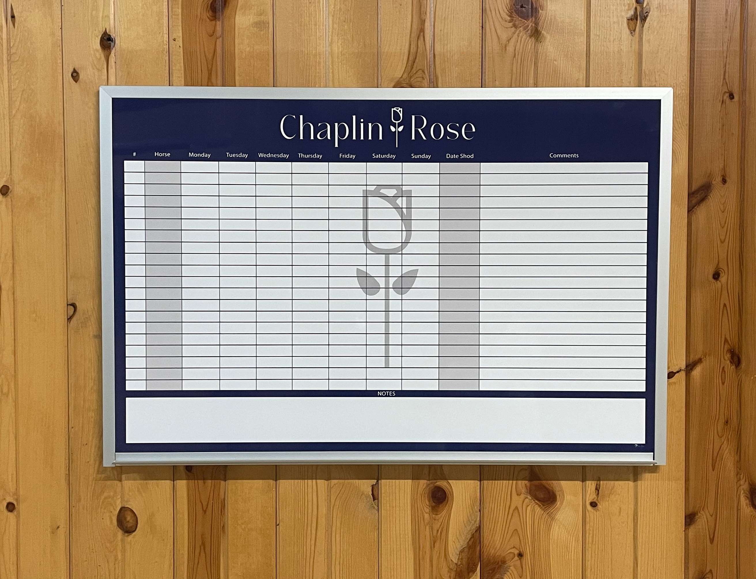 Magnetic Custom Printed Dry-Erase Boards for Equestrians, Horse Farms, Horse Trainers, Show Barns