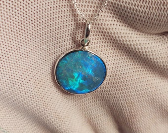 Opal pendant in sterling silver with chain