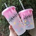 Mama and Mini Ice Cream Drip Cup | Mommy and Me | Sprinkles | Reusable Cold Cup with Lid and Straw | Gift for Friend | Matching Cups 