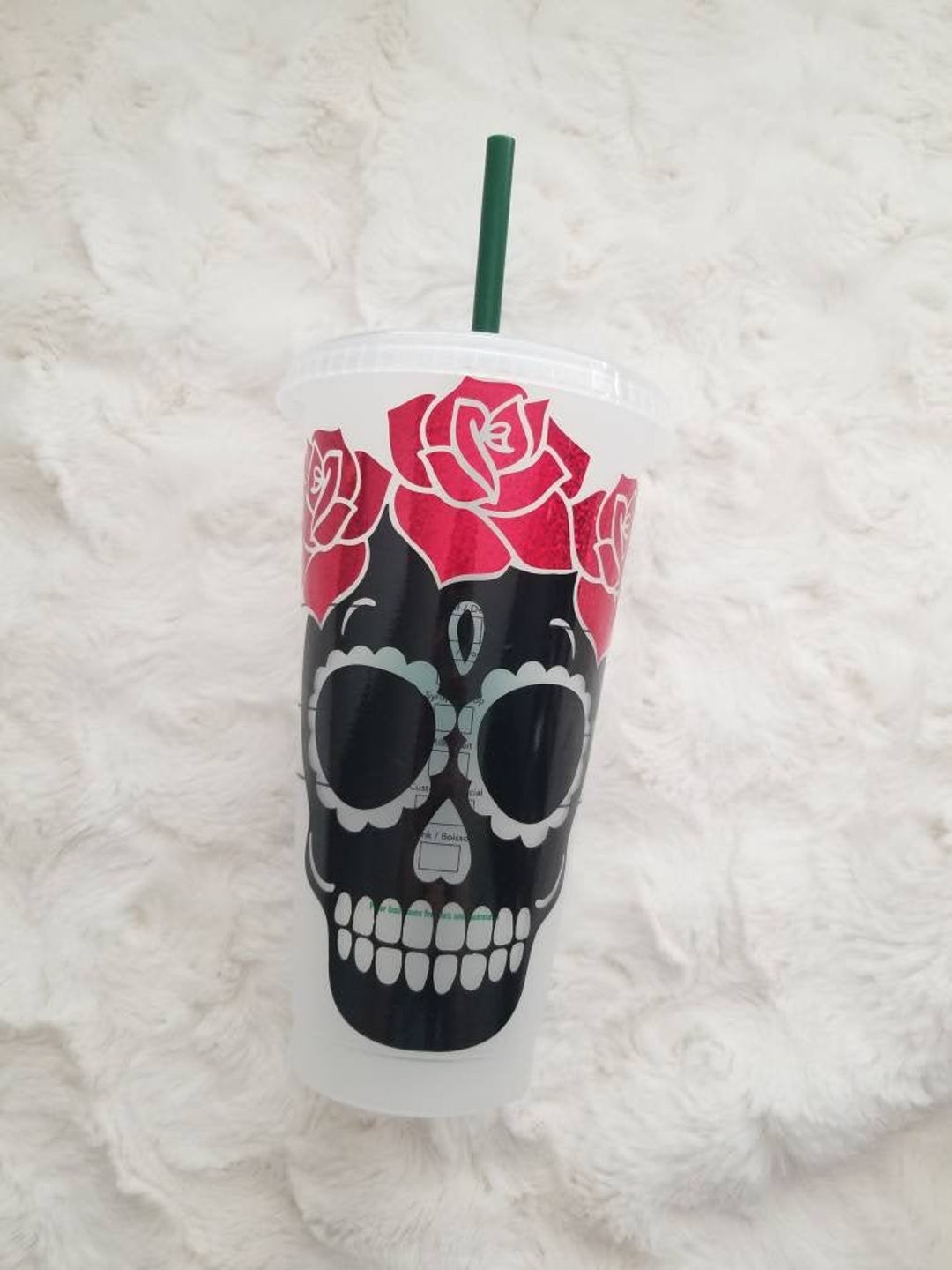 Sugar Skull Dia De Los Muertos Starbucks Cup With Lid and Etsy
