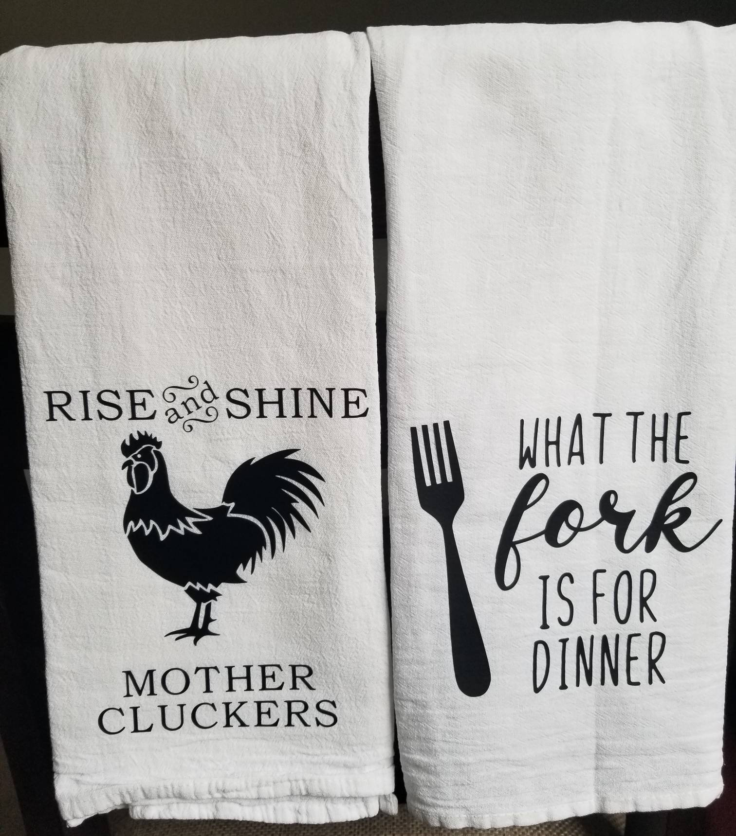 Kitchen Flour Sack Towels with Cute Funny Sayings Tea Towel Etsy