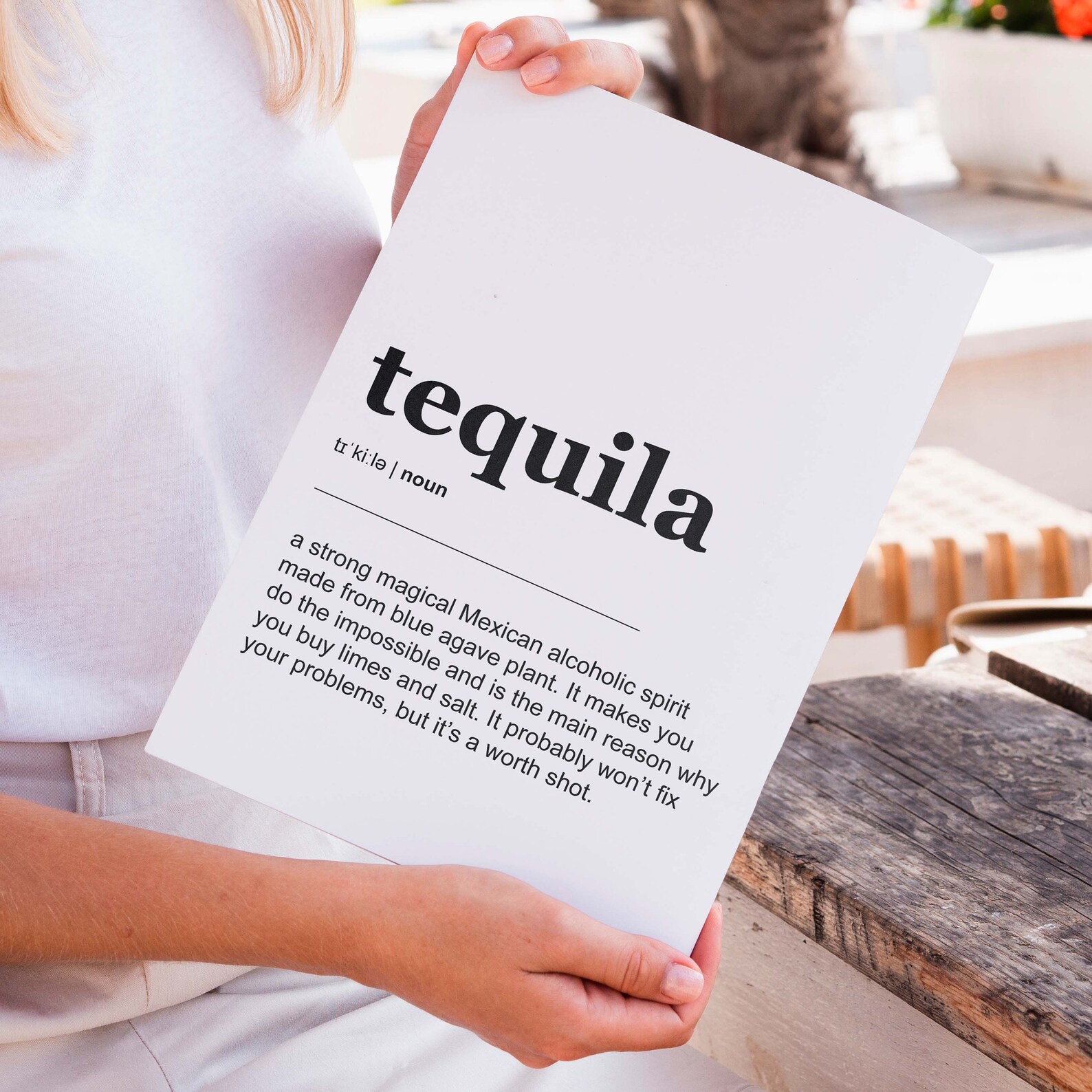 Tequila Definition Poster Digital Dictionary Print Funny Alcohol Art