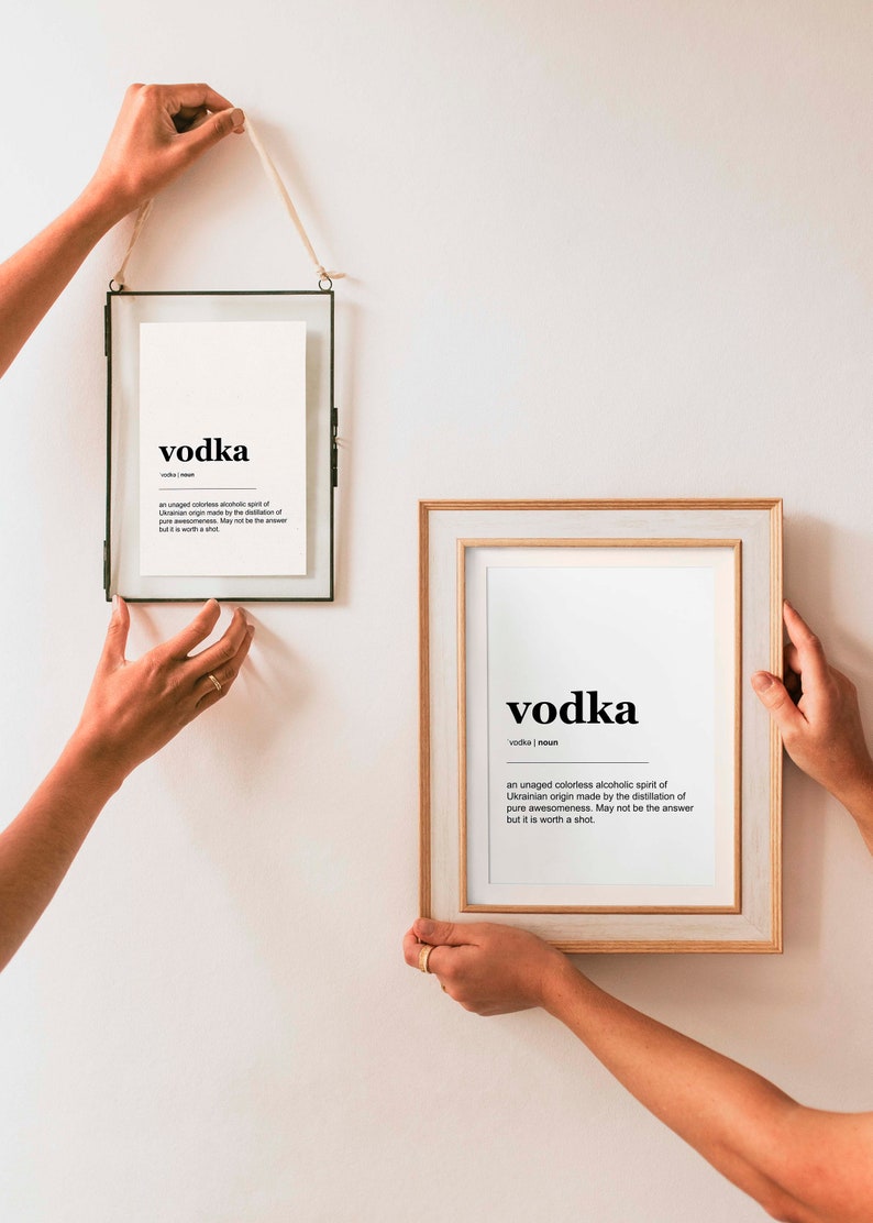 Vodka Definition Poster Printable Dictionary Print Funny Alcohol Art 