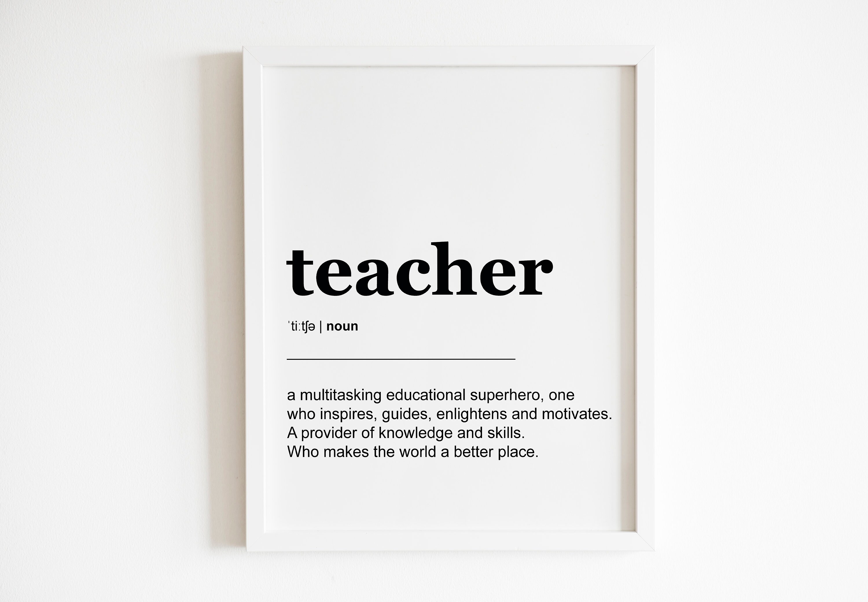 Teacher Definition Print Instant Download Classroom Sign Etsy