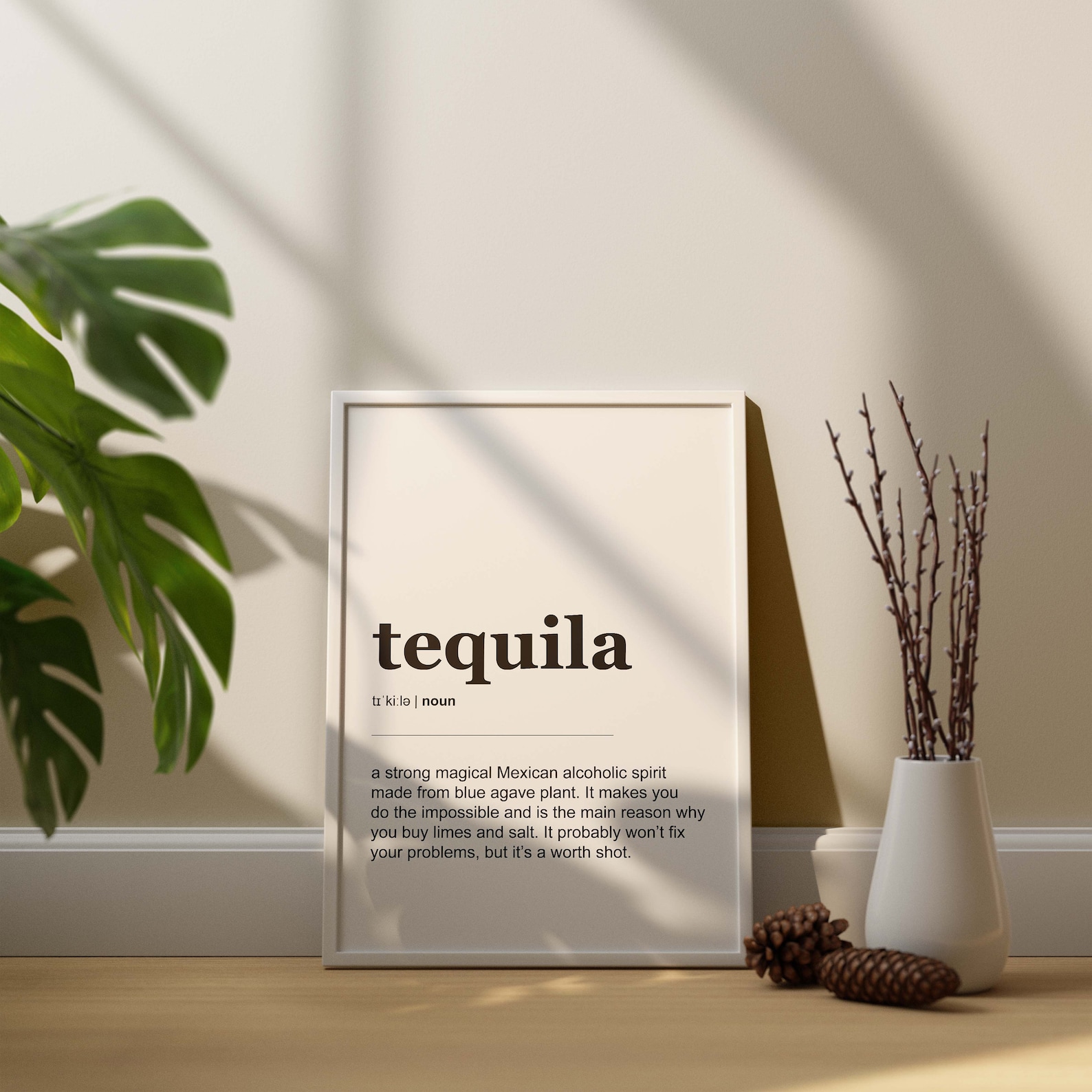 Tequila Definition Poster Digital Dictionary Print Funny Alcohol Art