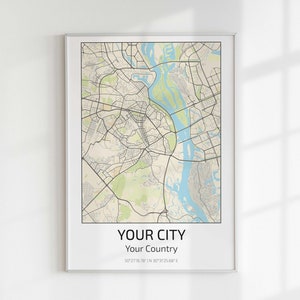 Custom City Map Art Print: Personalized Location Poster (Digital Download)