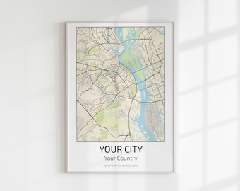 Custom City Map Art Print: Personalized Location Poster (Digital Download)