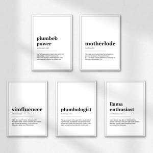 Set von 5 Definition Poster Die Sims 4 Geschenk für Gamer Digitaler Download
