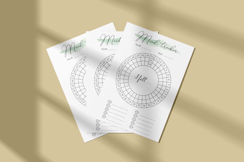 Monthly Mood Tracker Printable Planner Circular Mood Chart Happy ...