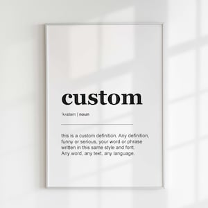 Custom Definition Poster Digital Dictionary Print Personalized Birthday Gift Digital Download