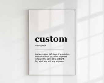 Custom Definition Poster Digital Dictionary Print Personalized Birthday Gift Digital Download