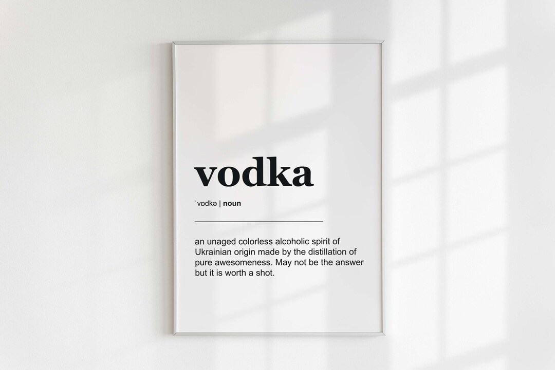 Vodka Definition Poster Printable Dictionary Print Funny Alcohol Art Personalized Gift Digital