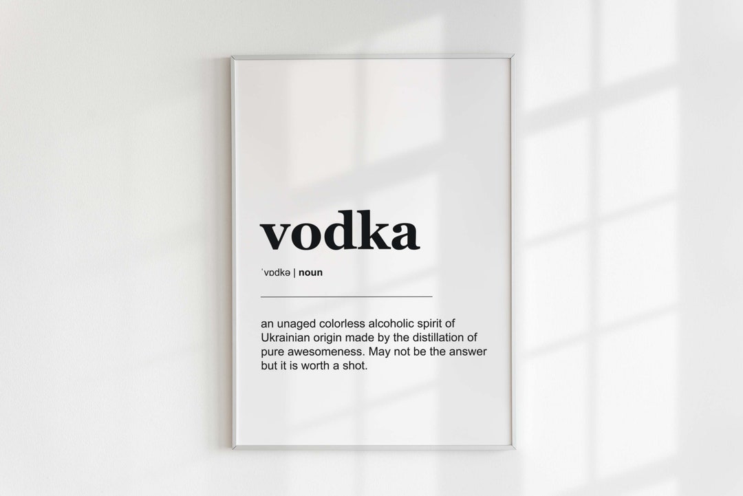 Vodka Definition Poster Printable Dictionary Print Funny Alcohol Art 