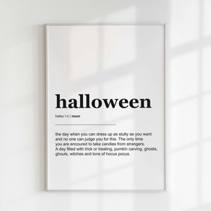 Funny Halloween Definition Print: Dictionary Art Poster (Digital Download)