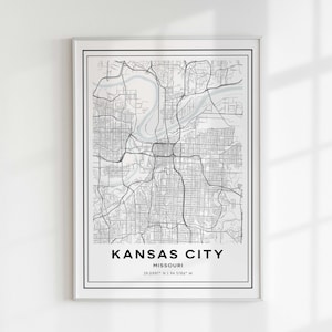 Kansas City Map Art Print: Personalized Street Map Gift (Digital Download)