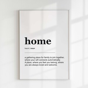 Home Definition Print: Minimalist Dictionary Art (Digital Download)