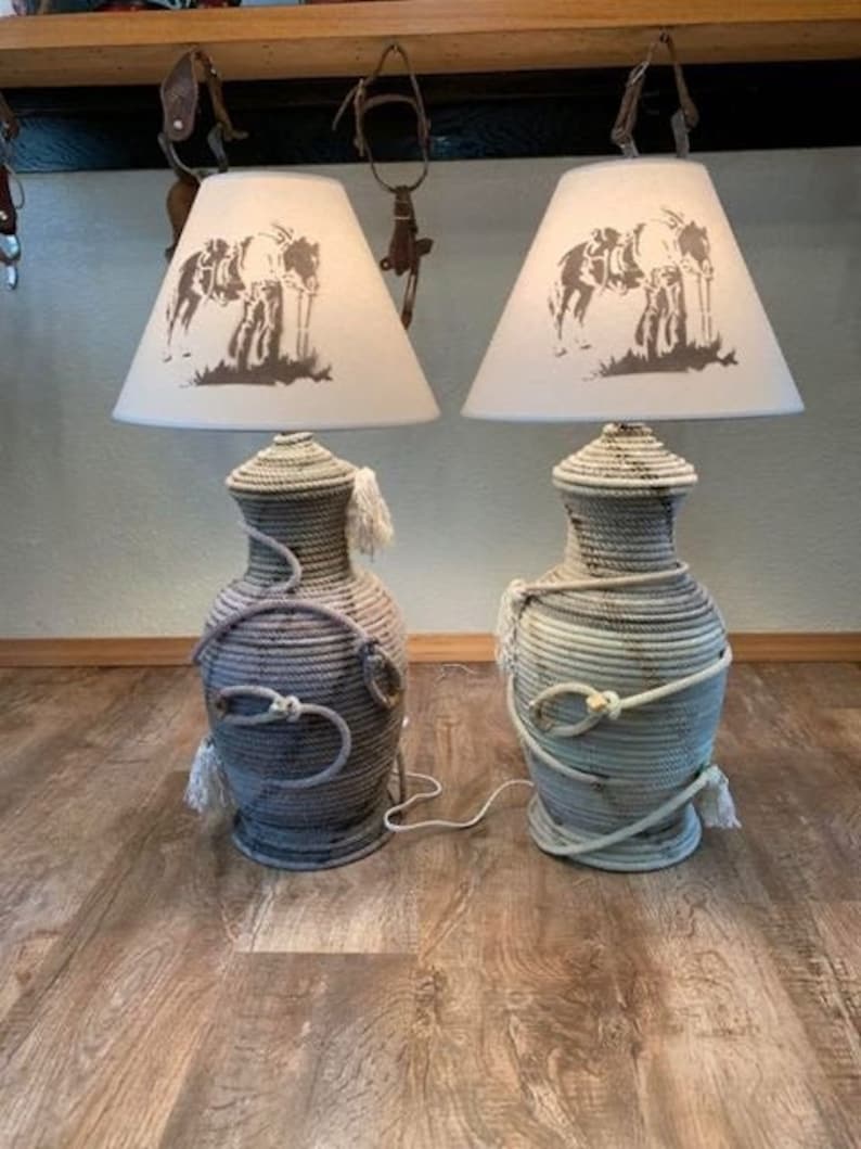 Western lariat rope lamps Etsy