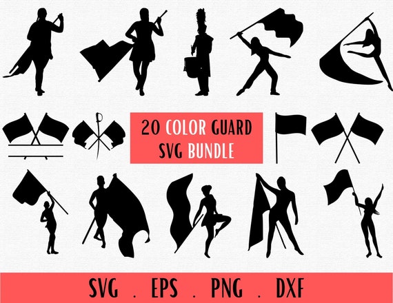 Color Guard Svg Color Guard Flag Band Split Monogram Color - Etsy