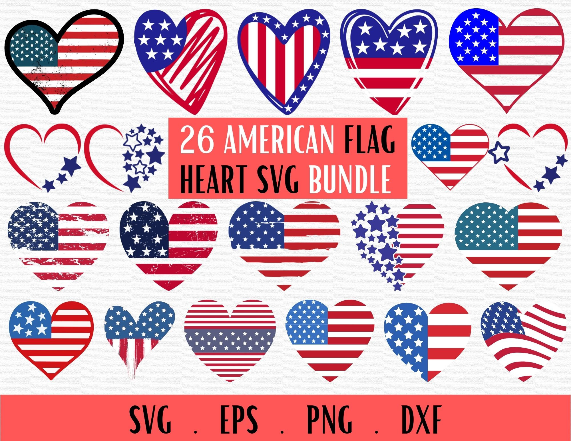 American Heart Flag Svg American Flag Png 4th of July Svg - Etsy.de