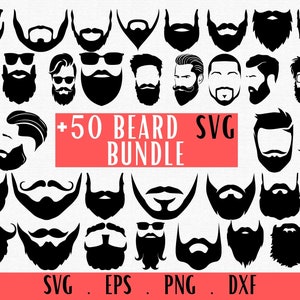 Bart SVG, bärtiger Mann svg, Bart Cut Files, Bart Clipart, Bart Design svg, Schnurrbart svg, Bart Gesicht svg, Bart Silhouette, Hipster svg