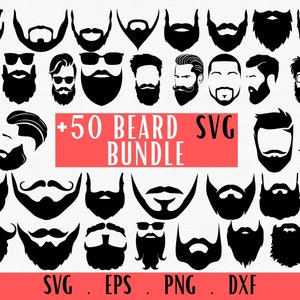 Beard Svg, Bearded man svg, Beard Cut Files, Beard Clipart, Beard Design Svg, Mustache svg, Beard face svg, Beard Silhouette, Hipster Svg