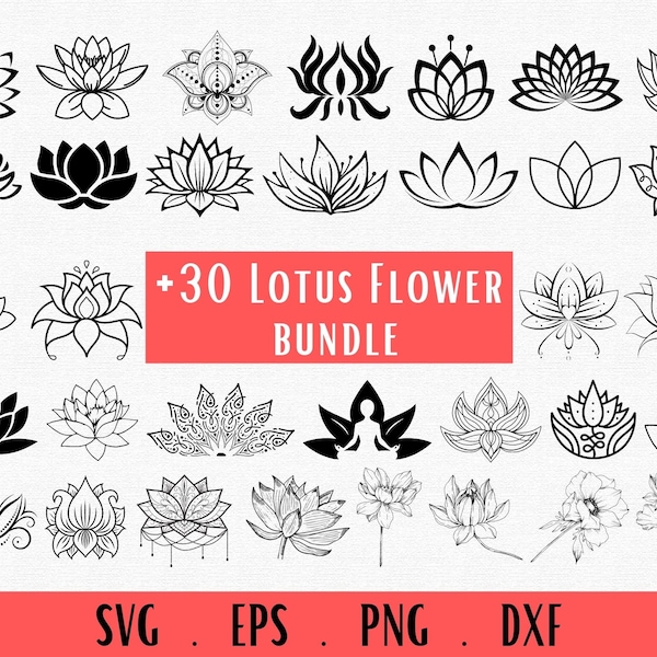 Lotus Flower SVG, Lotus Svg, Lotus Silhouette, Zentangle Lotus Svg, Lotus Clipart, Meditation Clipart, Hinduism Svg, mandala lotus svg png