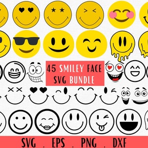 Smiley face svg, smiley svg, emoji svg, blij gezicht svg, gesmolten smiley, druipend gezicht Svg, smiley clipart print, Cricut & silhouet