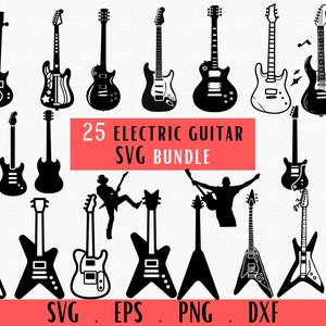 Elektrische gitaar Svg, Muziekgitaar Svg, Akoestische gitaar svg, Basgitaar Svg, Gitaar tumbler svg, Gitaarstencil, Rock svg, Cricut Silhouette