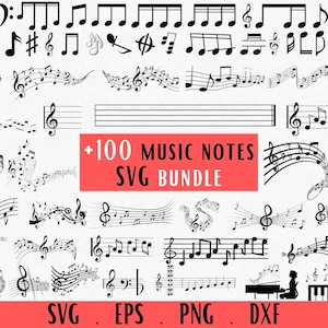 Music Notes Svg, Musical Notes Clipart, Musical notes svg files for Cricut, Band SVG, Music teacher svg, Music symbols Svg, Treble clef Svg