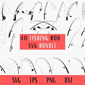 Canne à pêche Svg, Svg, Png, drapeau de pêche Svg, canne à pêche Cricut & Silhouette coupe fichier, Clipart, vecteur, pêcheur Svg
