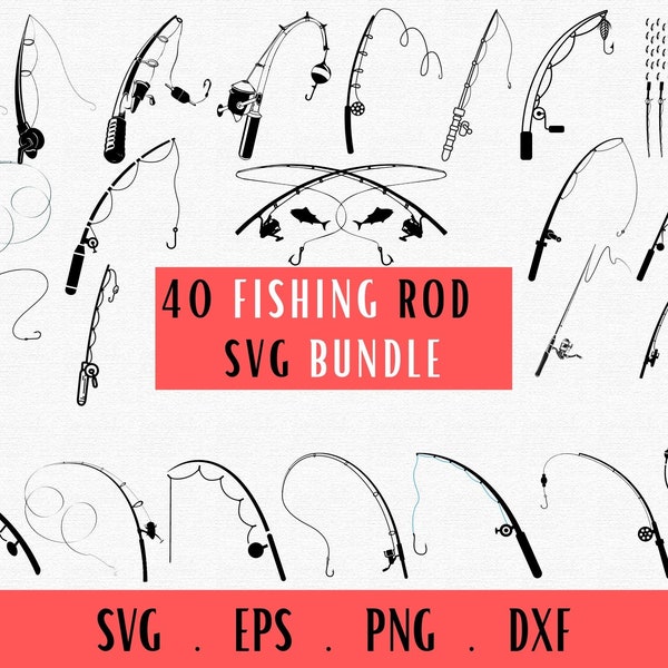 Fishing Rod Svg, Fishing Pole Svg, Png, Fishing Flag Svg, Fishing Pole Cricut&Silhouette Fishing Rod CutFile, Clipart, Vector, Fisherman Svg