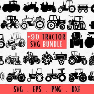 Tractors SVG Bundle, Tractor Png, Farm Tractor Svg, Farming Svg, Tractor Birthday Svg, Tractor Clipart, Silhouette, Cut File, Cricut, Decal