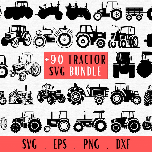 Tractors SVG Bundle, Tractor Png, Farm Tractor Svg, Farming Svg, Tractor Birthday Svg, Tractor Clipart, Silhouette, Cut File, Cricut, Decal