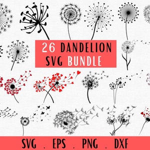 Dandelion Svg, Dandelion Svg Bundle, Dandelion Png, Clipart, Vector, Just Breathe Svg, Blowing Dandelion Svg, Cricut, Dandelion Flower Svg