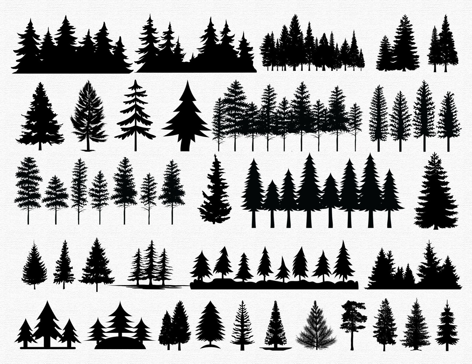 Pine Tree Svg Forest Svg Tree Line Svg Pine Tree Clipart - Etsy