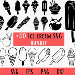 Ice Cream Svg, Ice Cream Cone Svg, Süße Sommer Clipart, Eis Eis Clipart, Popsicle Svg Clipart, Ice Cream Cut File, für Cricut & Silhouette