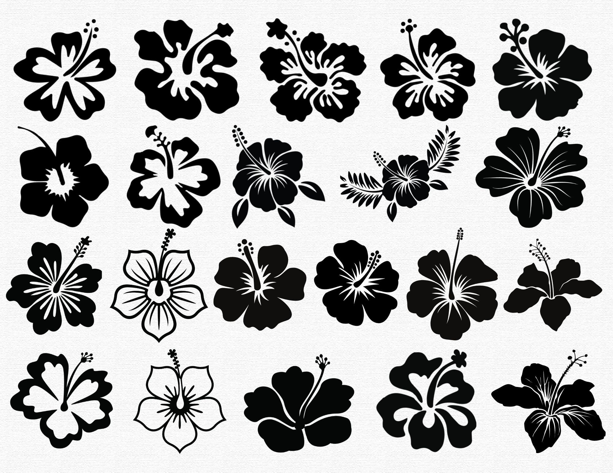 Hibiscus Svg HIBISCUS Png Cut Files Tropical Flower Svg - Etsy