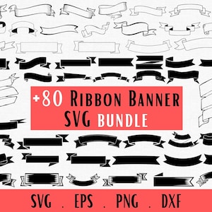 Lintbanner SVG, banner vector SVG, lint clipart, verjaardag banner SVG, voor Cricut & silhouet, banner omtrek gesneden bestand, banners clipart