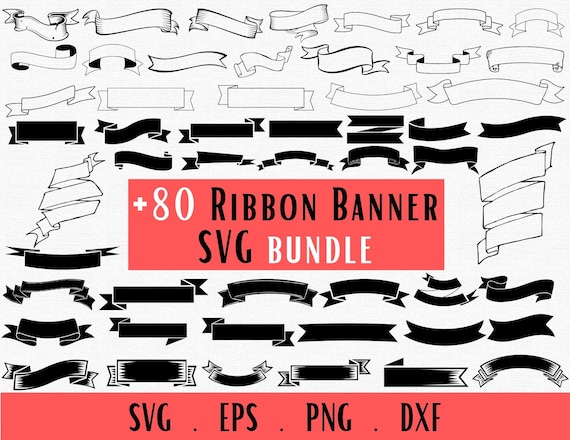 Ribbon Banner Svg Banner Vector Svg Ribbon Clipart Birthday - Etsy