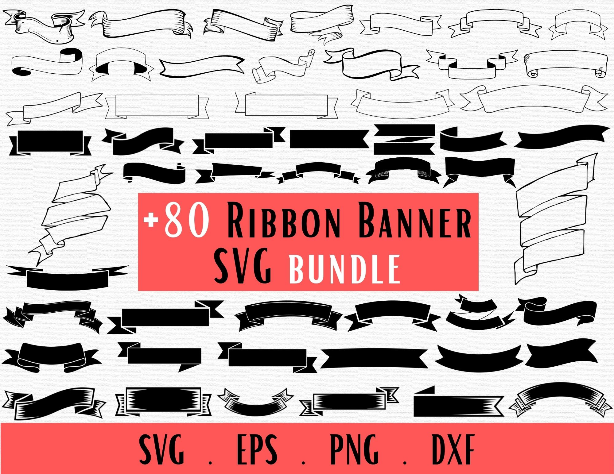 Banner #7 Vintage Ribbon Logo Label Sticker Emblem Badge Scroll Decorative  Ornate Design Element .SVG .PNG Clipart Vector Cricut Cut Cutting