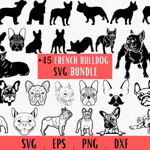 Buldog francuski Svg, Frenchie Svg, Bulldog SVG, Frenchie mom svg, Frenchie Clipart, Wektor, Sztuka buldoga francuskiego, prezent, plik Cricut i sylwetka