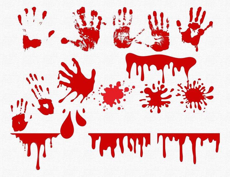 Bloody Handprint Svg Blood Splatter Svg Blood Drip Svg - Etsy UK