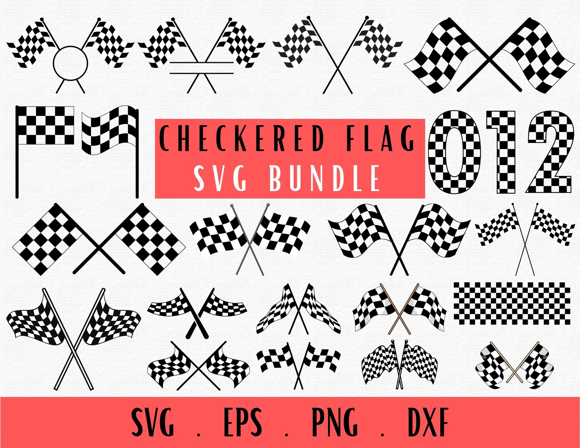 Checkered Flag Svg Start Flags Svg Checkerboard Svg Racing - Etsy